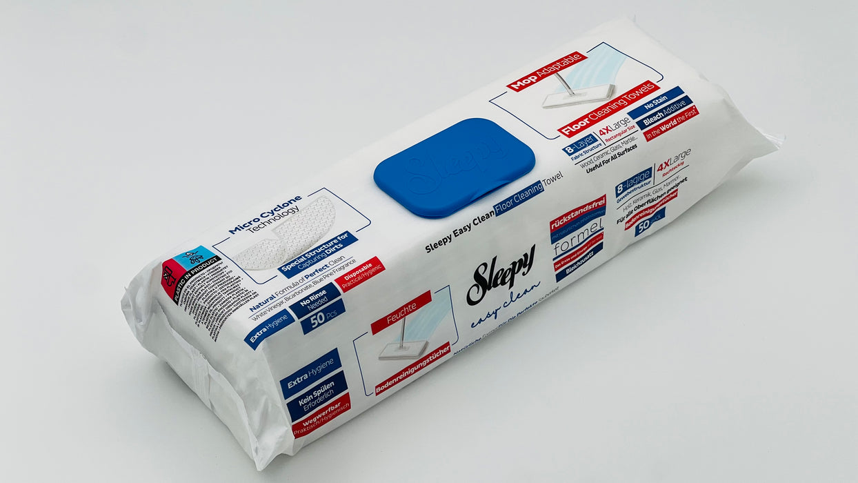 Sleepy Easy Clean - MOP 4x50 vellen - Bleekmiddel (Blauw) - DOOSVOORDEEL