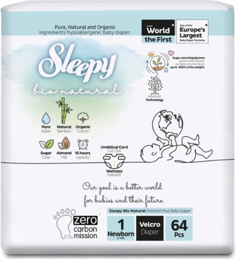Sleepy Premium Bio Natural Luiers - 100% Natural - Afbeelding 4