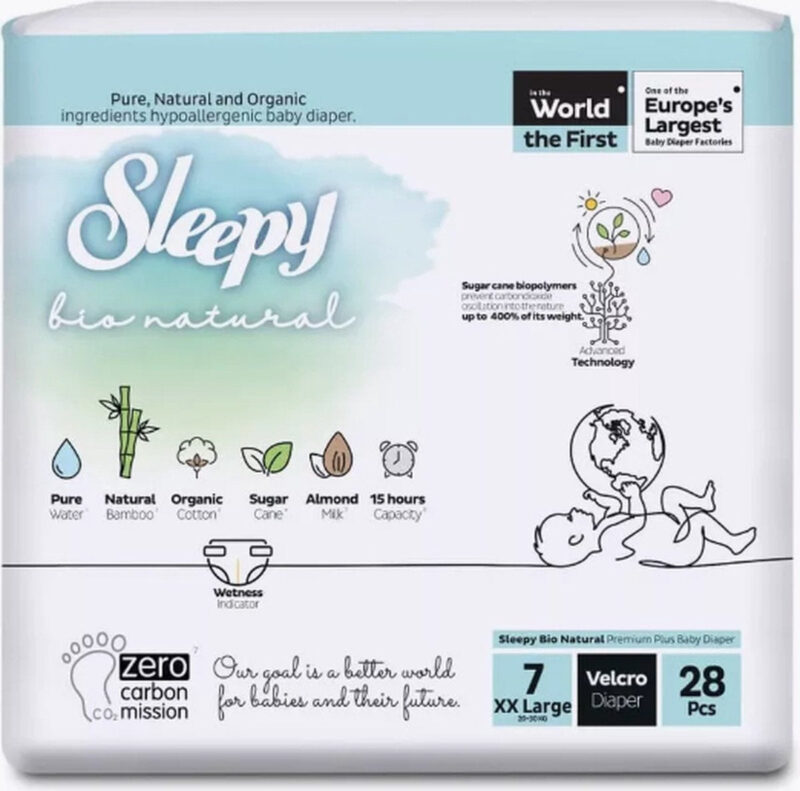 Sleepy Premium Bio Natural Luiers - 100% Natural - Afbeelding 10