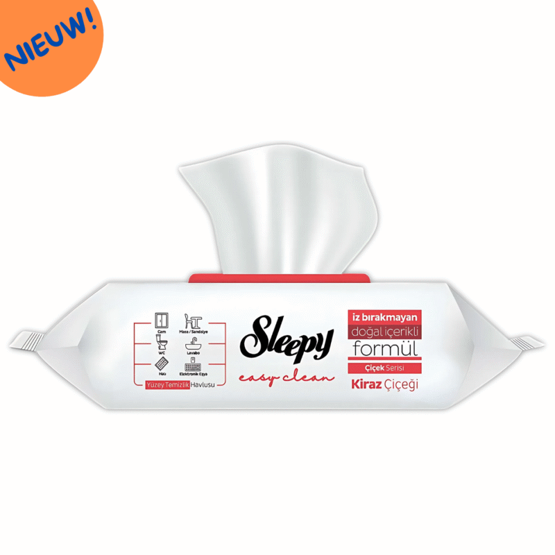 Sleepy Doekjes -  Kersen (Rood) - Easy Clean - DOOSVOORDEEL 6x100 - Afbeelding 2
