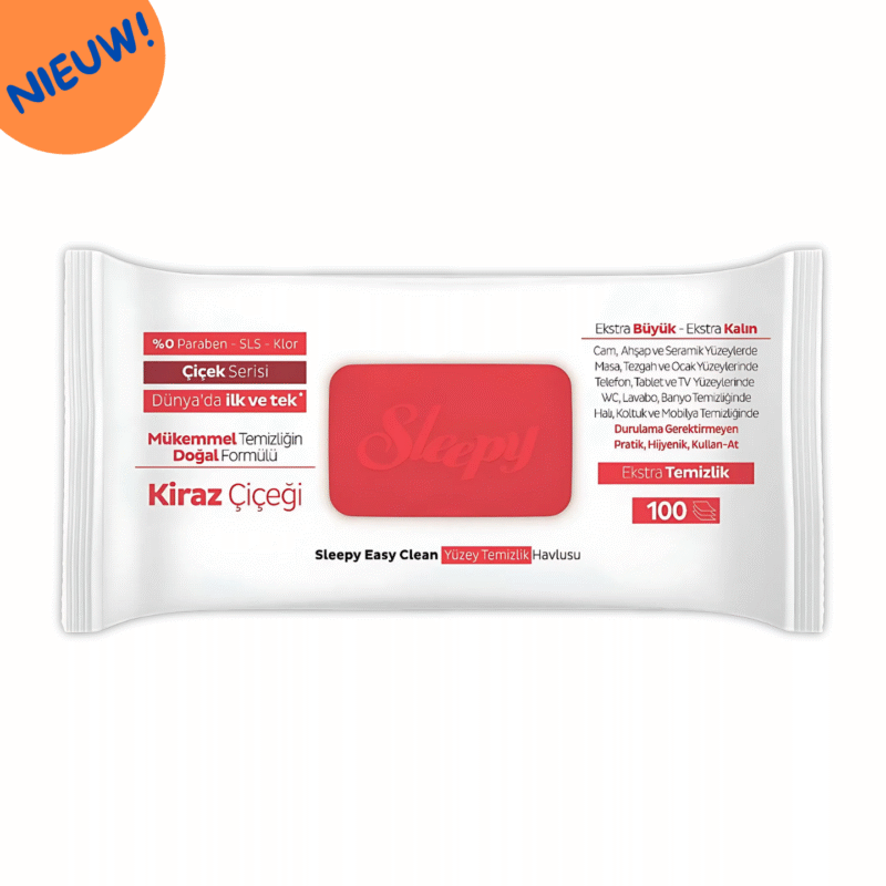 Sleepy Doekjes -  Kersen (Rood) - Easy Clean - DOOSVOORDEEL 6x100 - Afbeelding 4