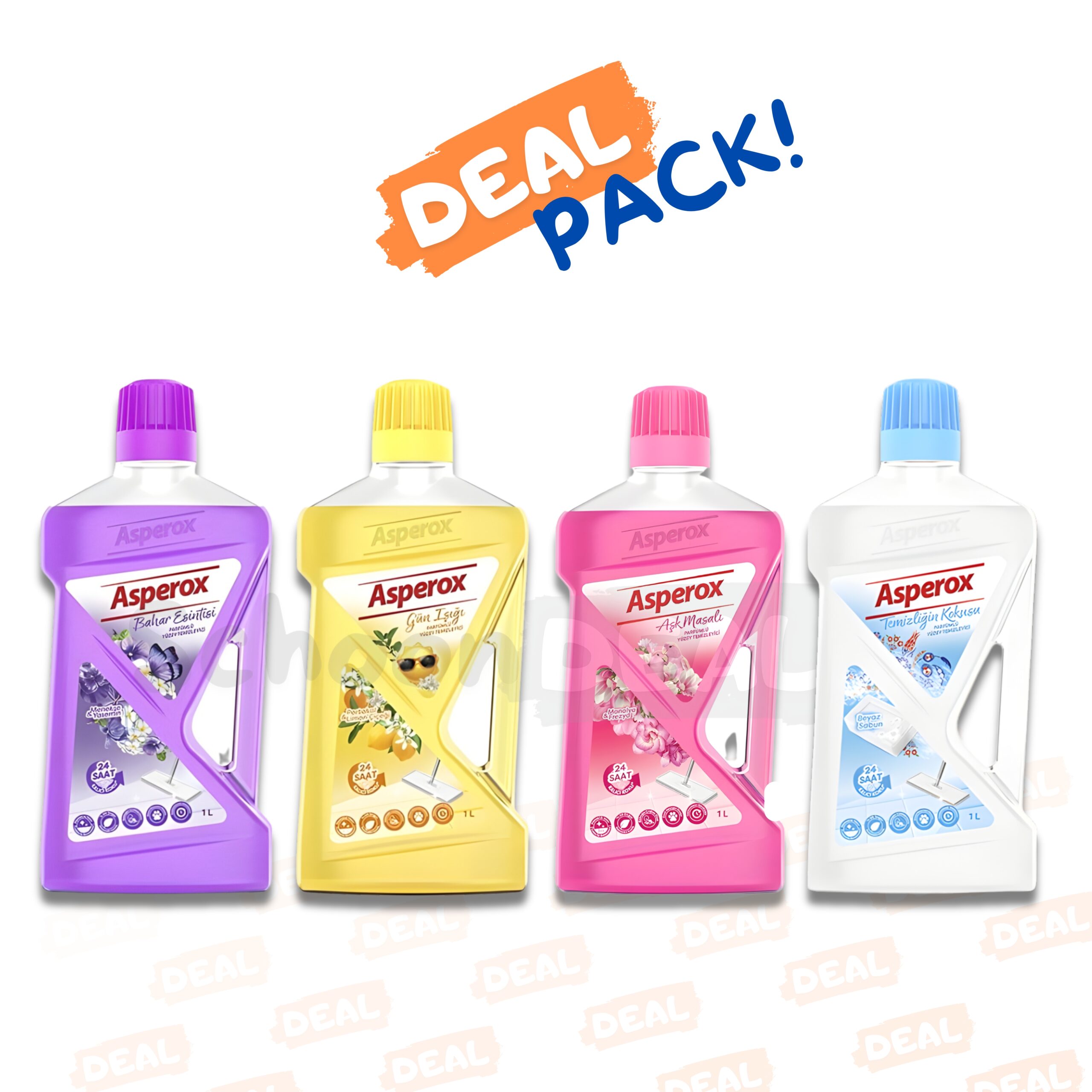 Asperox Allesreiniger - DEALPACK! - 4 x 1 Liter – Complete Geurcollectie